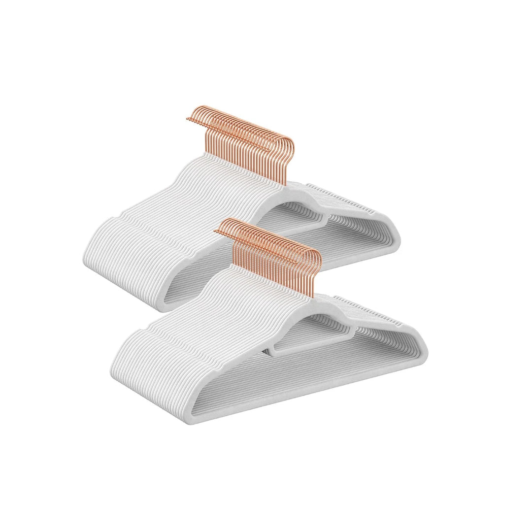 Velvet Clothes Hangers Set Of 50 Or 60 With Rose Gold Hook – product view 7 | Ridgefield Furniture