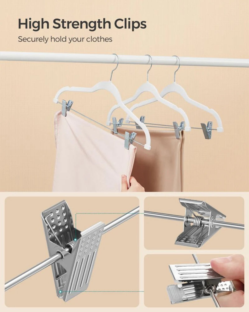 Velvet Pants Hangers With Adjustable Clips Set – product view 17 | Ridgefield Furniture