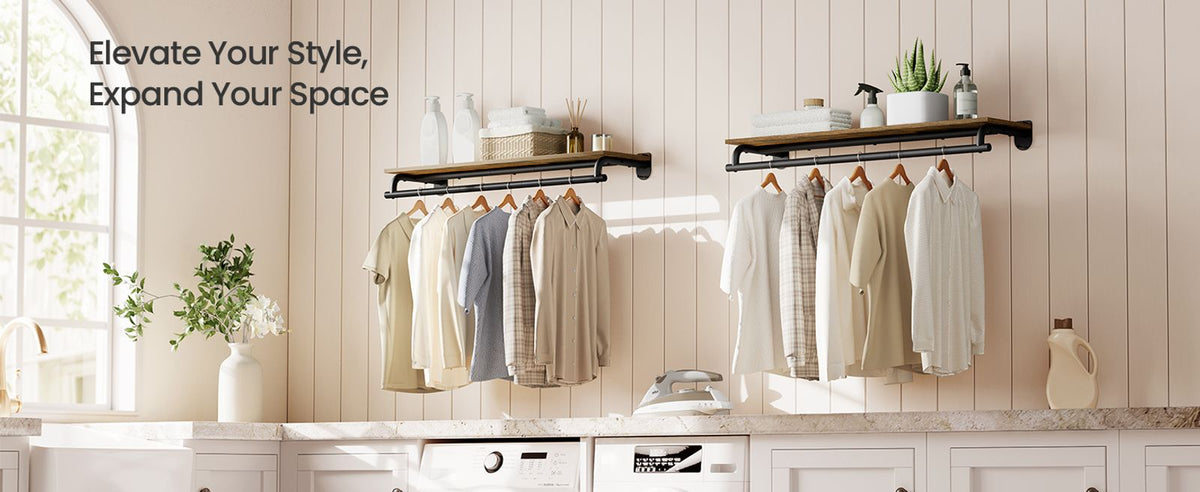 Wall Mounted Clothing Rack, With Hanging Rod - product photo 13