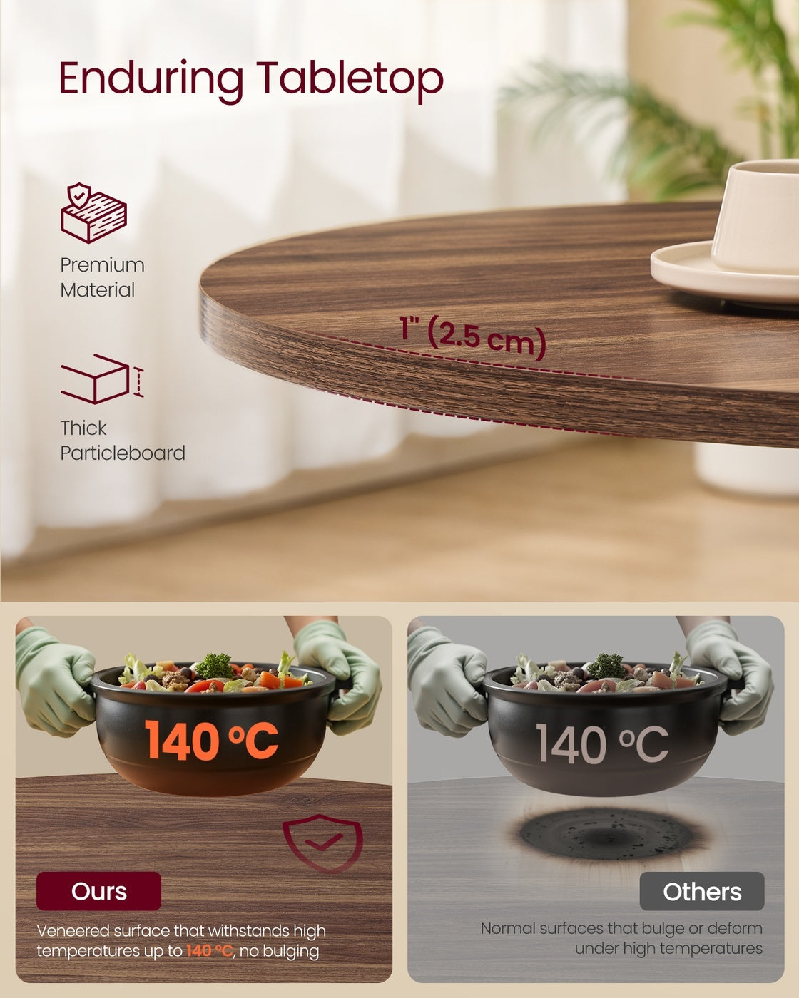 Water-Resistant Dining Table For 4 People - product photo 03