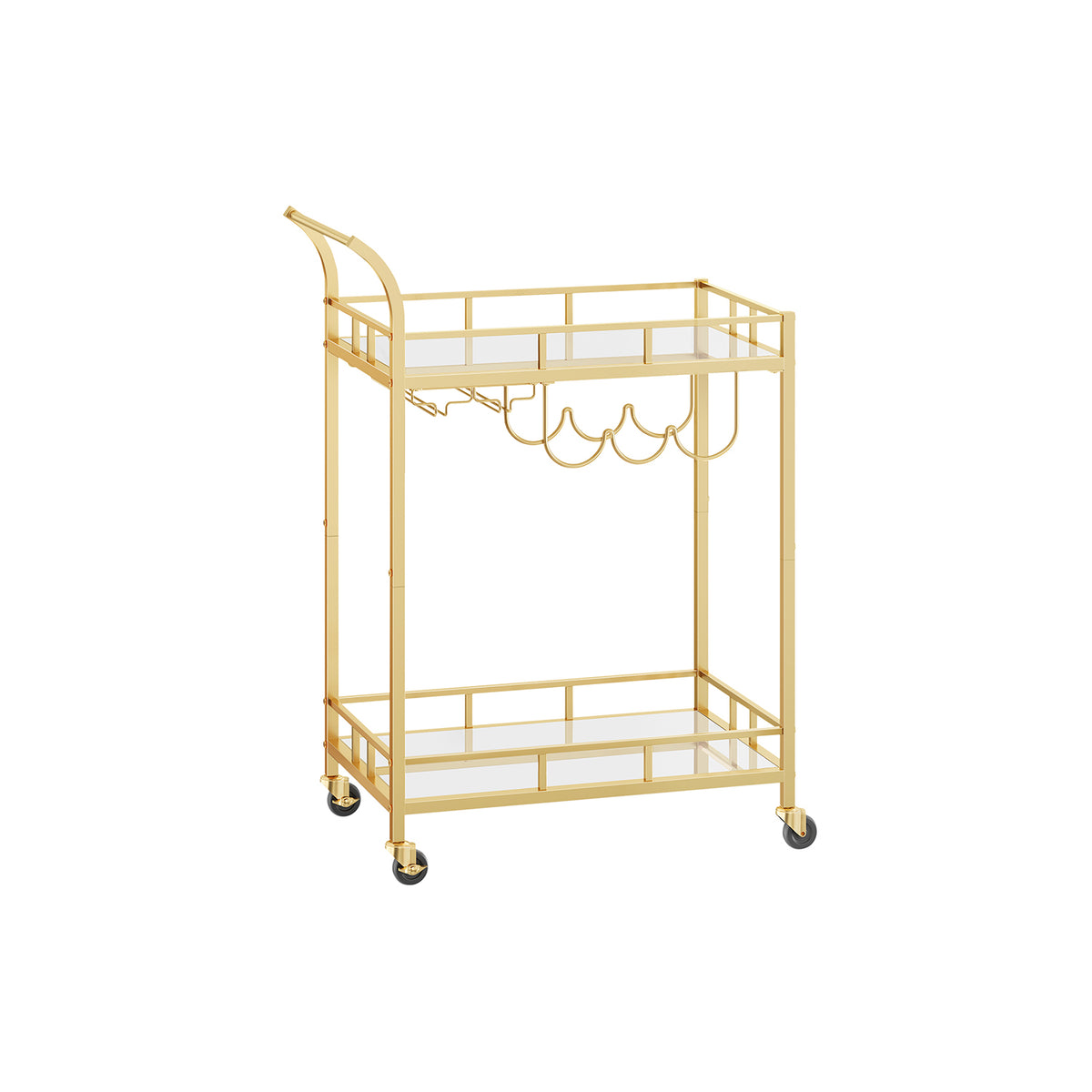 Wine Cart With 2 Mirrored Shelves - product photo 02