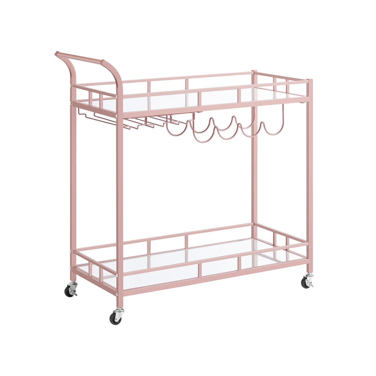 Wine Cart With 2 Mirrored Shelves - product photo 13