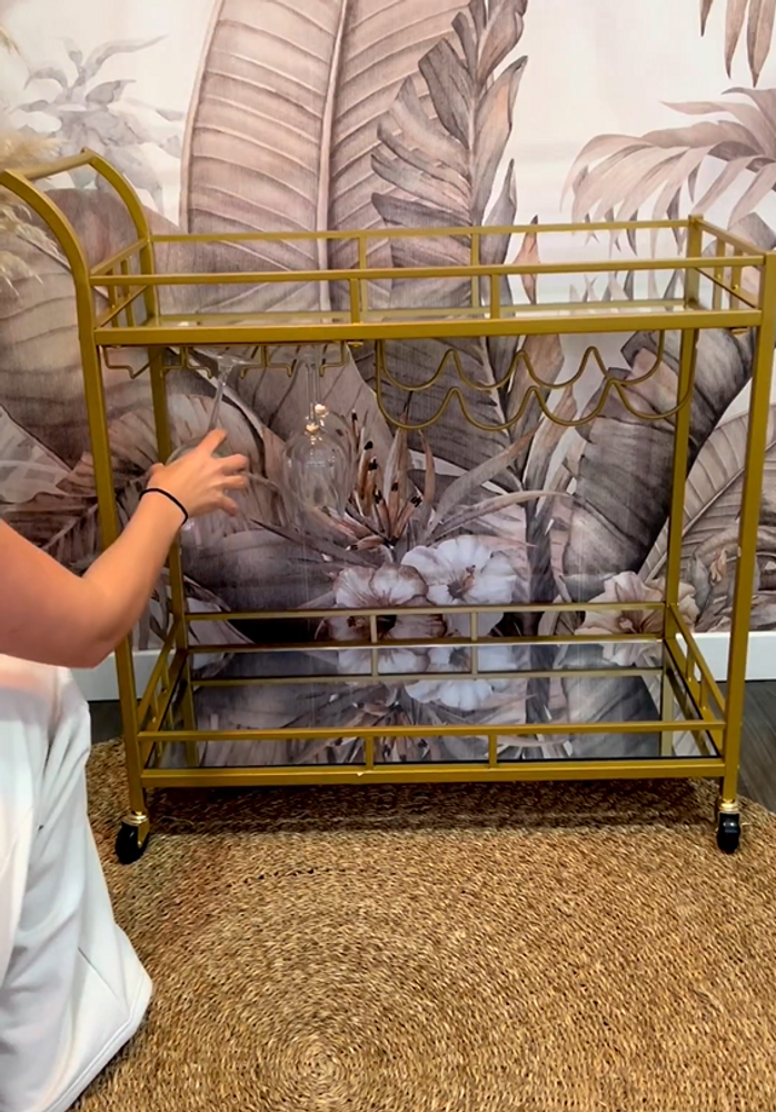Wine Cart With 2 Mirrored Shelves - product photo 48