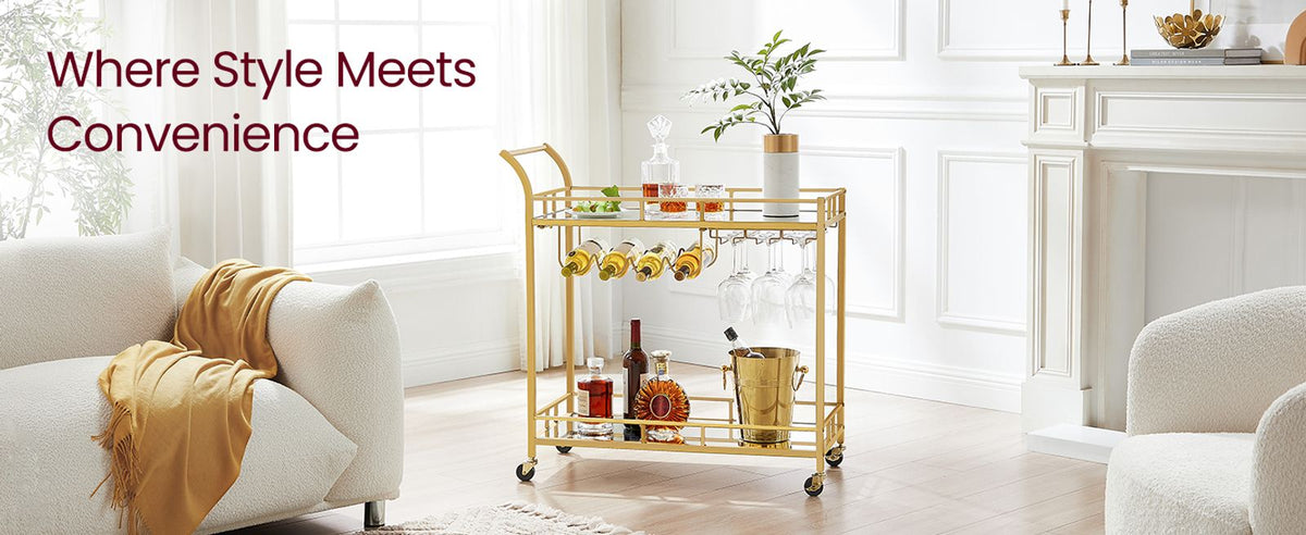 Wine Cart With 2 Mirrored Shelves - product photo 52