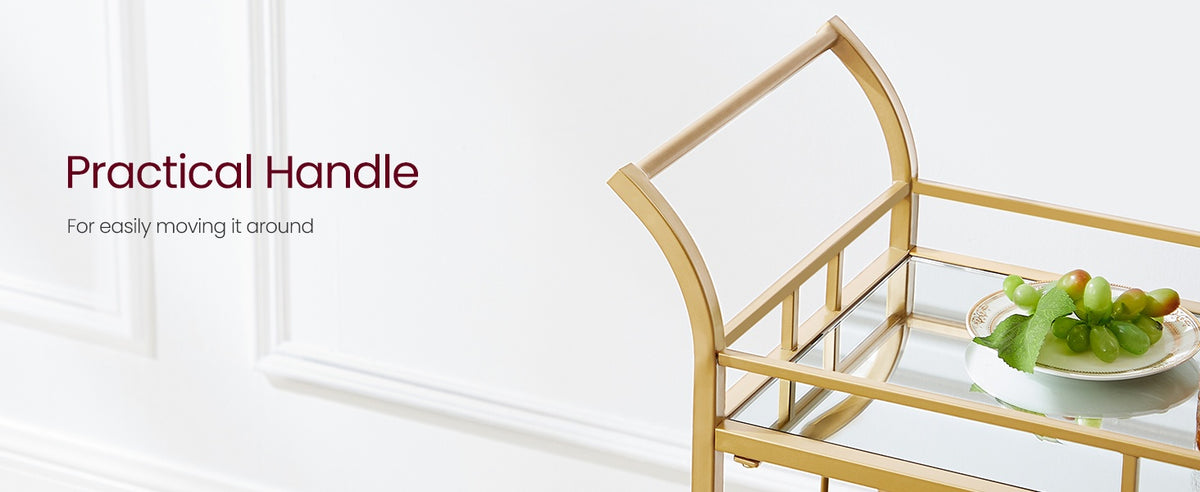 Wine Cart With 2 Mirrored Shelves - product photo 56