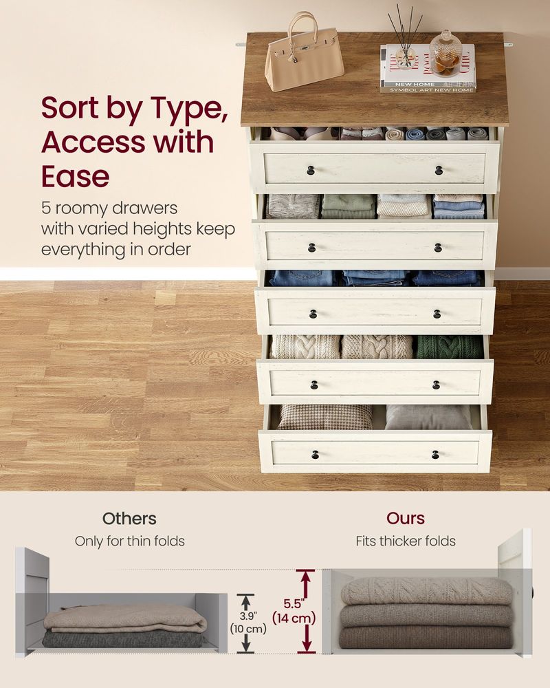 Wood Dresser With Spacious Drawer Storage - product photo 03