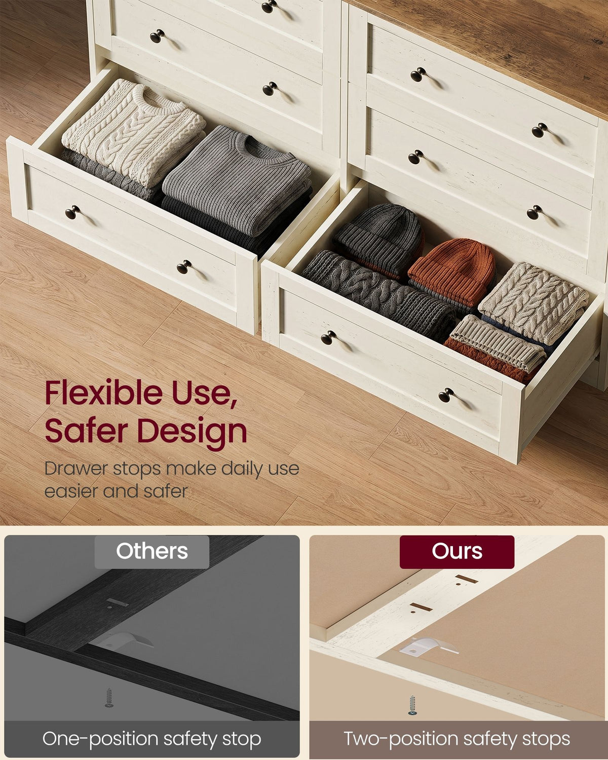 Wood Dresser With Spacious Drawers, 31.5 Or 47.2 Inch Bedroom Chest - product photo 24