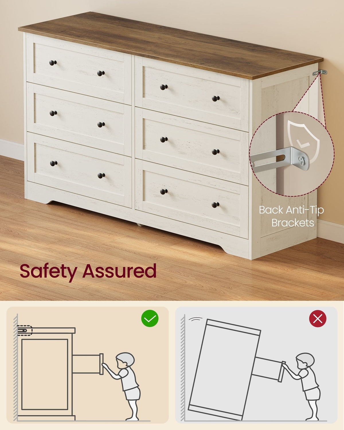 Wood Dresser With Spacious Drawers, 31.5 Or 47.2 Inch Bedroom Chest - product photo 26
