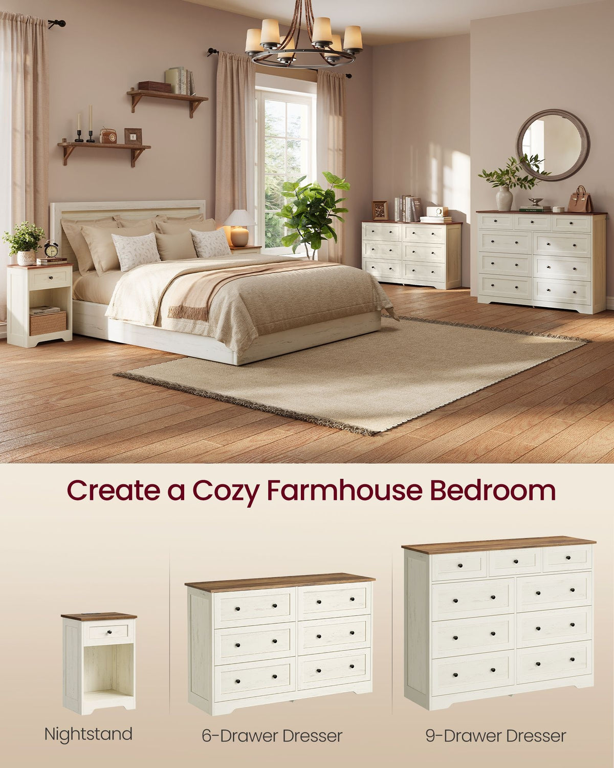 Wood Dresser With Spacious Drawers, 31.5 Or 47.2 Inch Bedroom Chest - product photo 27