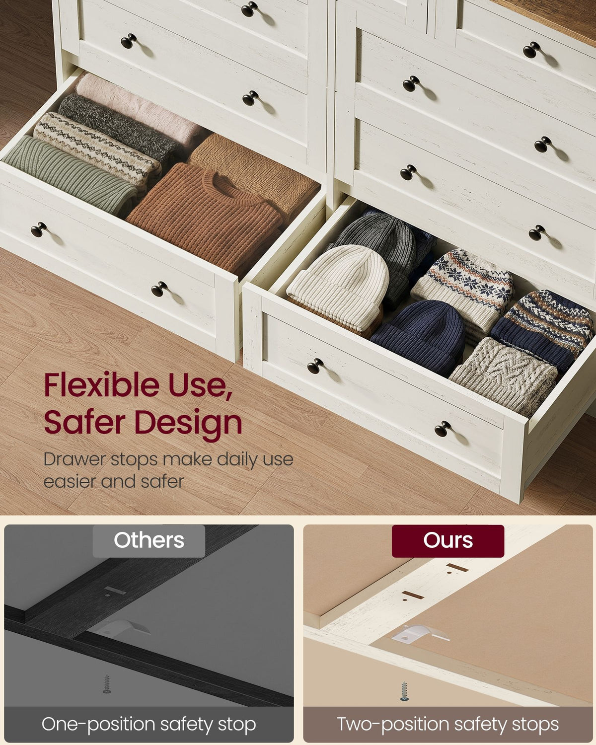 Wood Dresser With Spacious Drawers, 31.5 Or 47.2 Inch Bedroom Chest - product photo 30